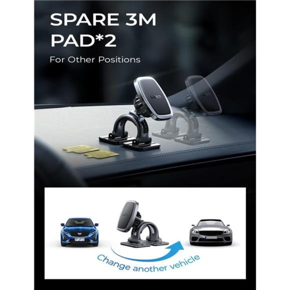 Magnetic Phone Holder Curved Surfaces Car Phone Holder with 3 Metal Plates - Picture 5 of 6